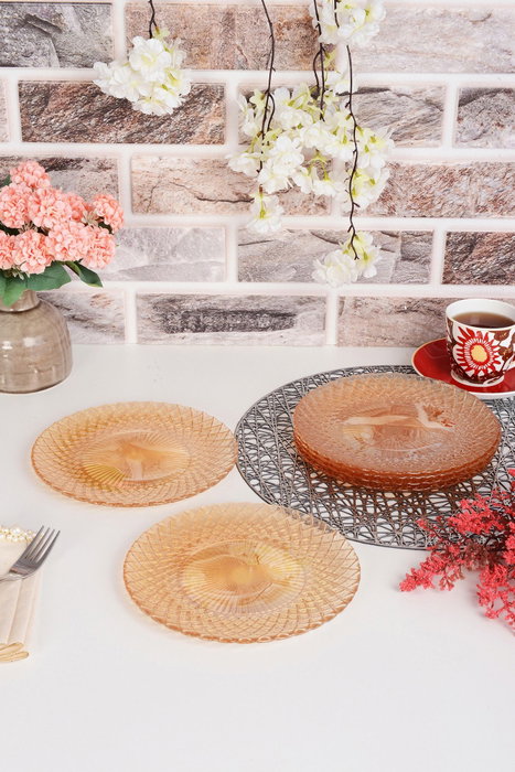 Hermia Belinda 6PTAS Juego de Platos para Postre Ámbar 21 cm (6 Piezas) lifetstyle Hermia Belinda 6PTAS Juego de Platos para Postre Ámbar 21 cm (6 Piezas) lifetstyle